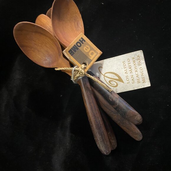 Be Home Handcrafted Wooden Olive/Condiment Spoon Set (4) – 5.5” - Picture 1 of 6